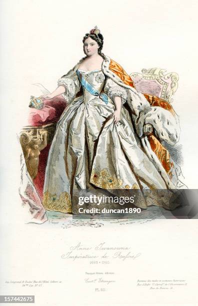 anne empress of russia - sash illustration stock illustrations