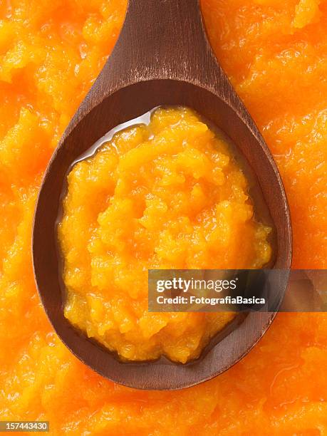 squash puree - pureed stock pictures, royalty-free photos & images