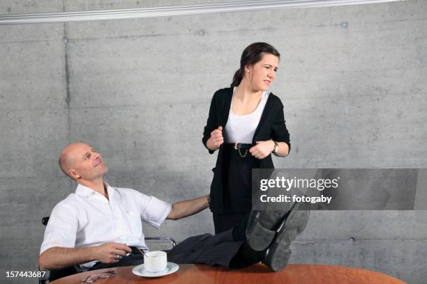 disgusted assistant - mannelijkheid stockfoto's en -beelden