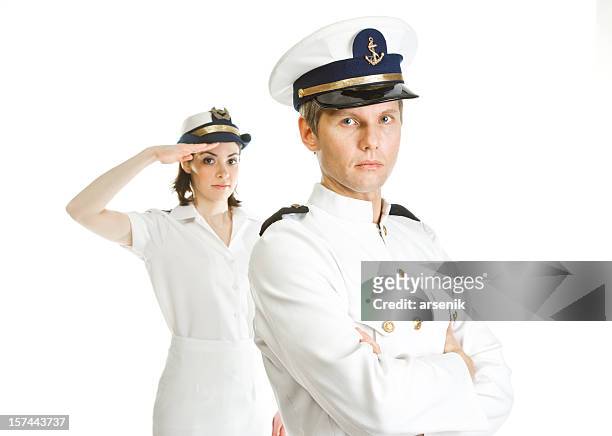 two sailors - skipper stockfoto's en -beelden
