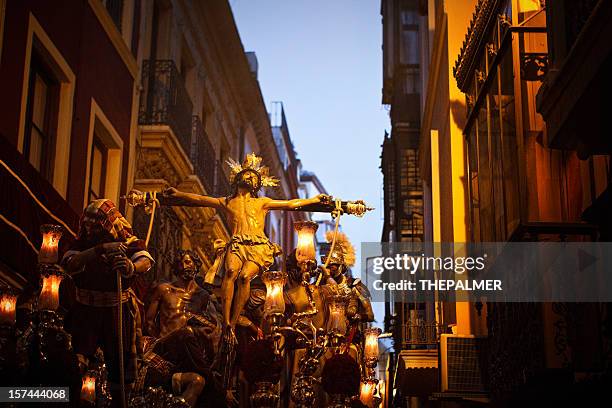 christ procression - holy week stock pictures, royalty-free photos & images