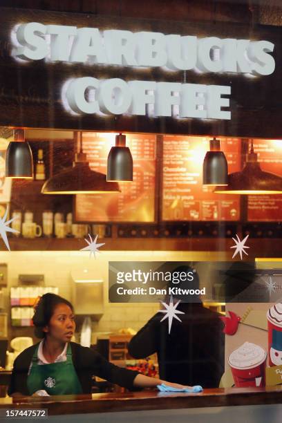 General view of a Starbucks coffee shop on December 3, 2012 in London, England. The coffee chain has announced that it is looking to pay more tax...