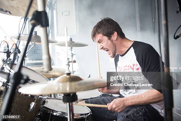 Drummer Kyle Stevenson of Helmet performs onboard Shiprocked! cruise on November 30, 2012 in Fort Lauderdale, Florida.