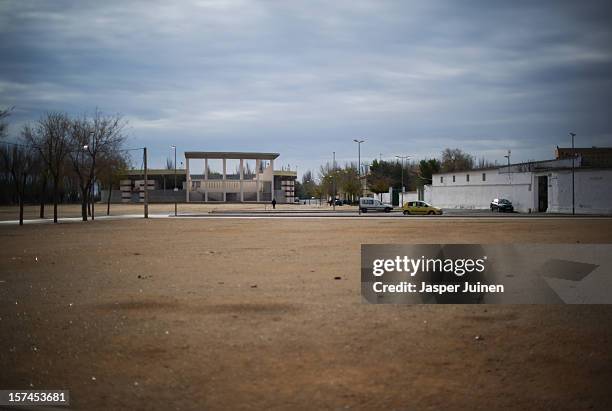 Newly built bullring arena stands deserted on November 30, 2012 in Villacanas, Spain. During the boom years, where in its peak Spain built some...