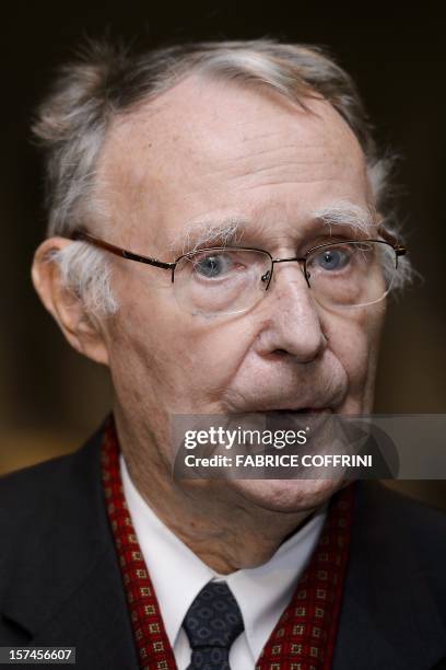 Ikea founder Ingvar Kamprad attends the inauguration of the Margaretha Kamprad Chair of Environmental Science and Limnology on December 3, 2012 at...