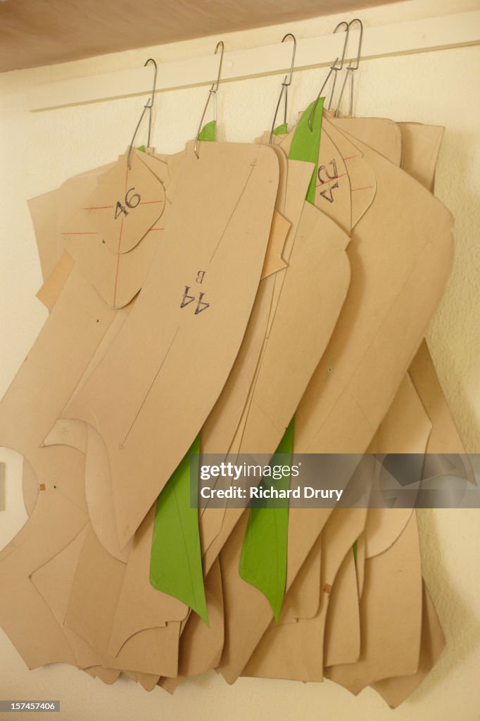 Patterns in clothing manufacturers workshop