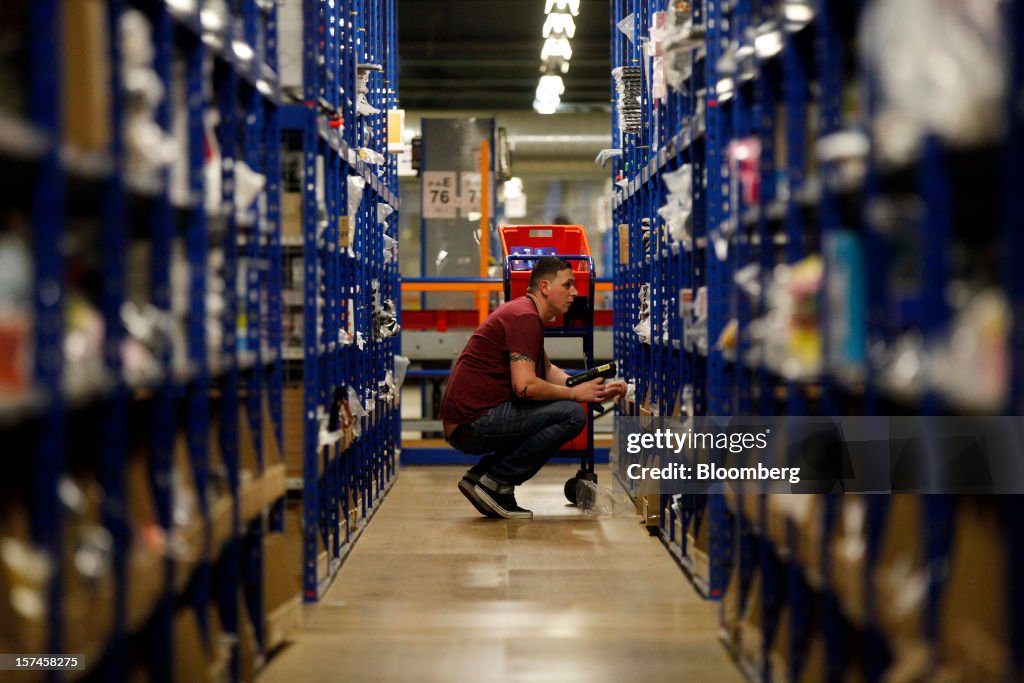 Operations Inside Amazon.com Inc.'s Fulfillment Center As U.K. Online Sales Due to Peak