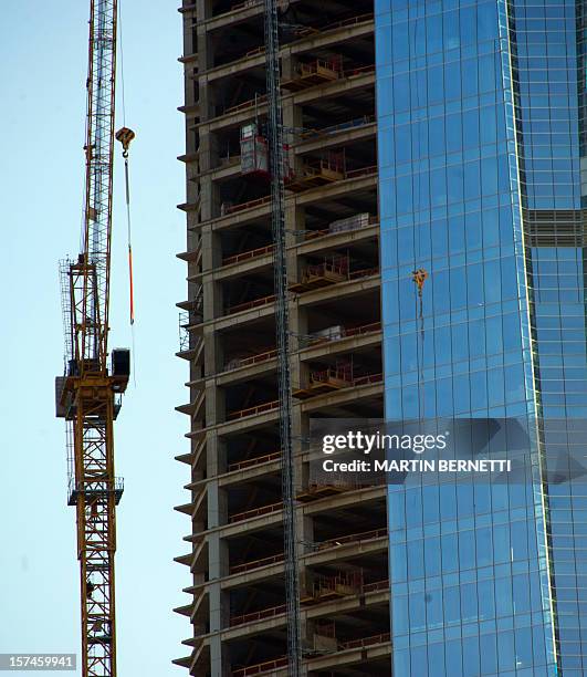 View of the Gran Torre Costanera Center building under construction, the tallest in South America, in Santiago, on November 20, 2012. The...