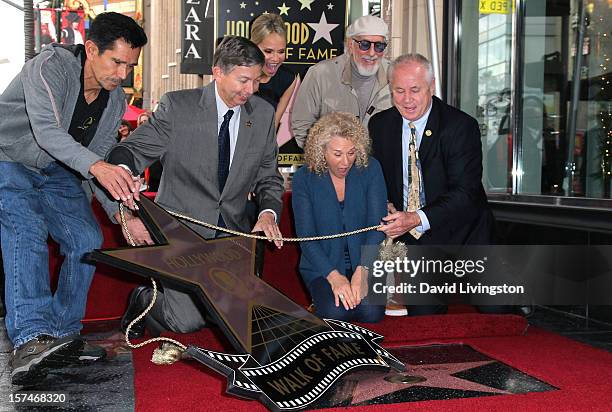 Walk of Fame assistant, Hollywood Chamber of Commerce President/CEO Leron Gubler, actress Kristin Chenoweth, recording artist Carole King, record...