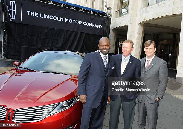 Lincoln Motor Company Ambassador Emmitt Smith, President and CEO of Ford Motor Company Alan Mulally and Global Head of Lincoln Motor Company Jim...