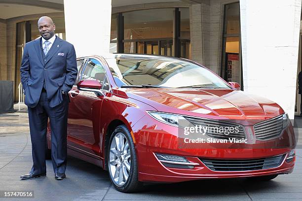 Lincoln Motor Company Ambassador Emmitt Smith attends Ford Lincoln unveiling the new brand direction Lincoln with Emmitt Smith at Lincoln Center on...