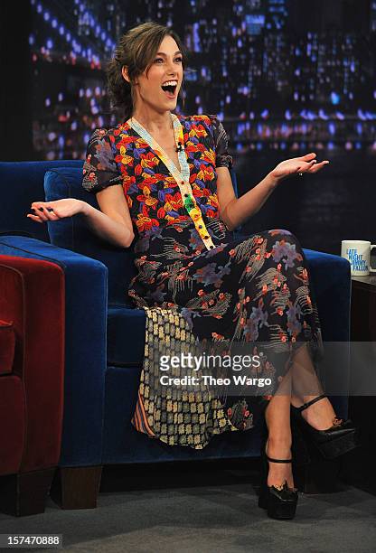 Keira Knightley visits "Late Night With Jimmy Fallon" at Rockefeller Center on December 3, 2012 in New York City.