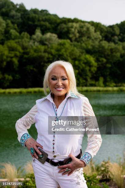 Tanya Tucker peforms at CMT Summer Sessions at Southall Farm & Inn on May 25, 2023 in Franklin, Tennessee.