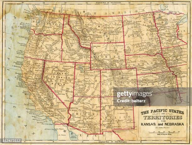 the pacific states - file nevada population map.png stock pictures, royalty-free photos & images