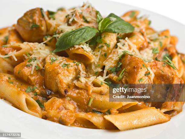 chicken rigatoni al vodka - penne pasta stock pictures, royalty-free photos & images