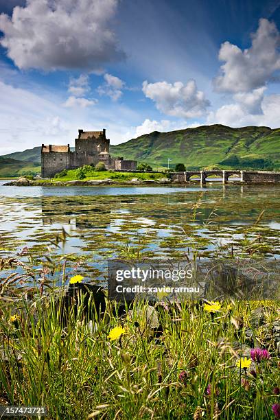 eilean donan castle - scotland castle stock pictures, royalty-free photos & images