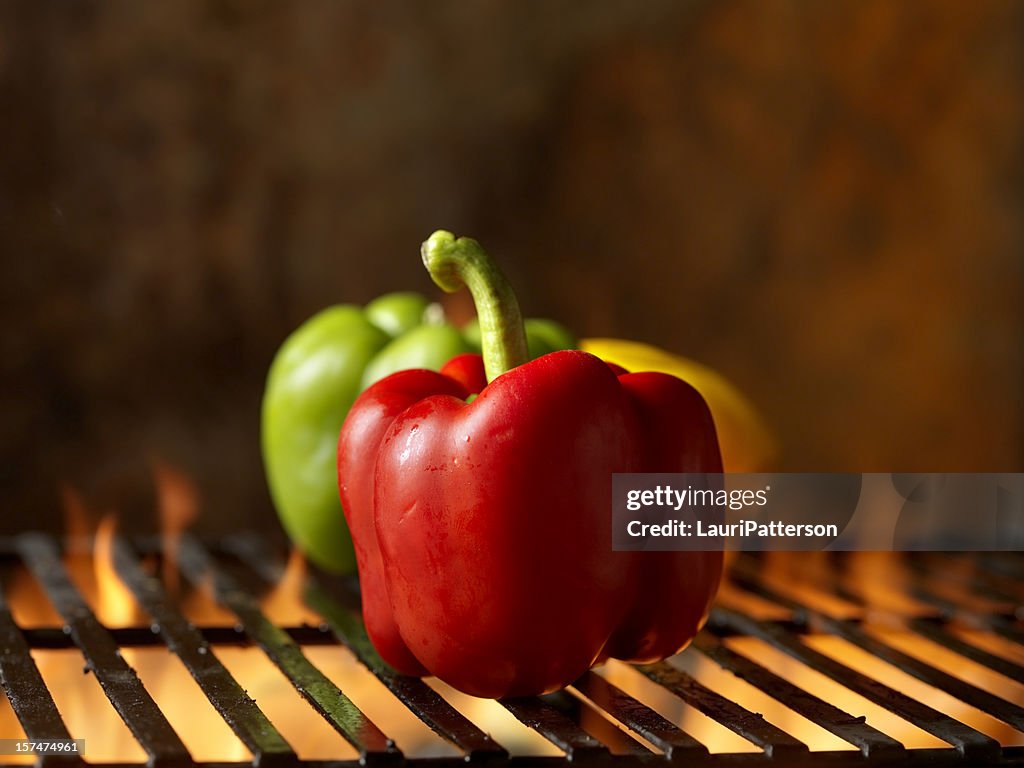 Roasted Peppers on the BBQ Grill