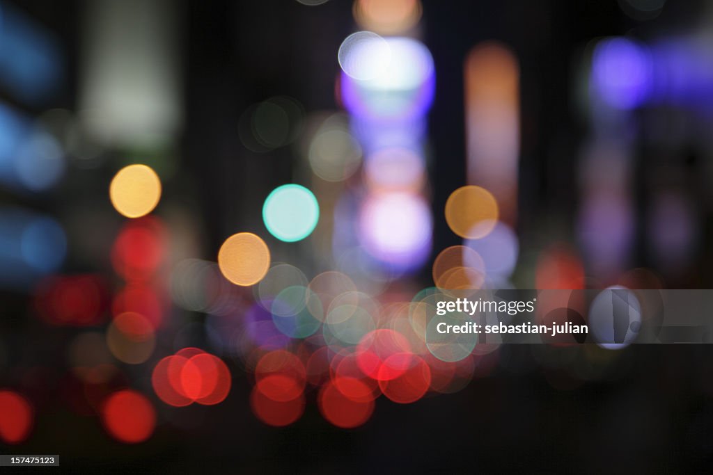 Ny times square - defocused light dots multi colored