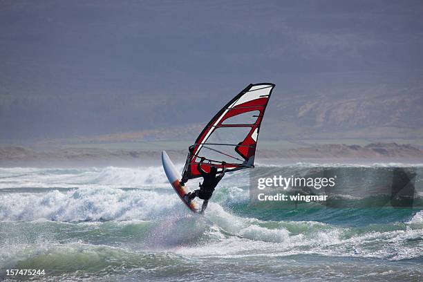 irish windsurfer - windsurf stockfoto's en -beelden