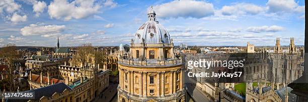 panoramic photo of the oxford skyline and radcliffe camera - oxford england stock pictures, royalty-free photos & images
