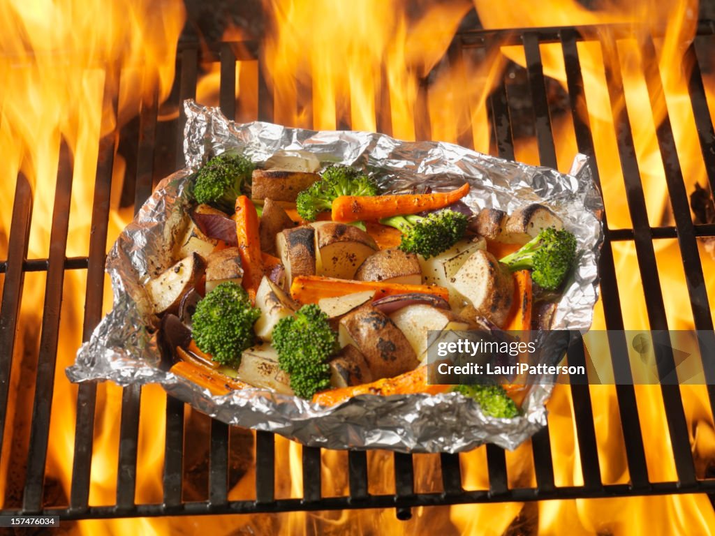 Cooked Vegetables on the BBQ Grill