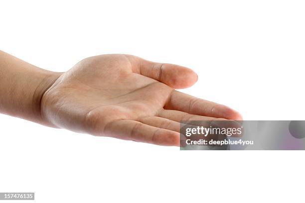 one hand open isolated - palm of hand stock pictures, royalty-free photos & images