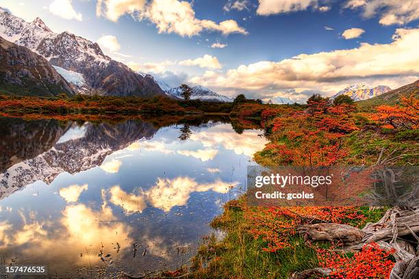 chalten valley - patagonian andes stock pictures, royalty-free photos & images