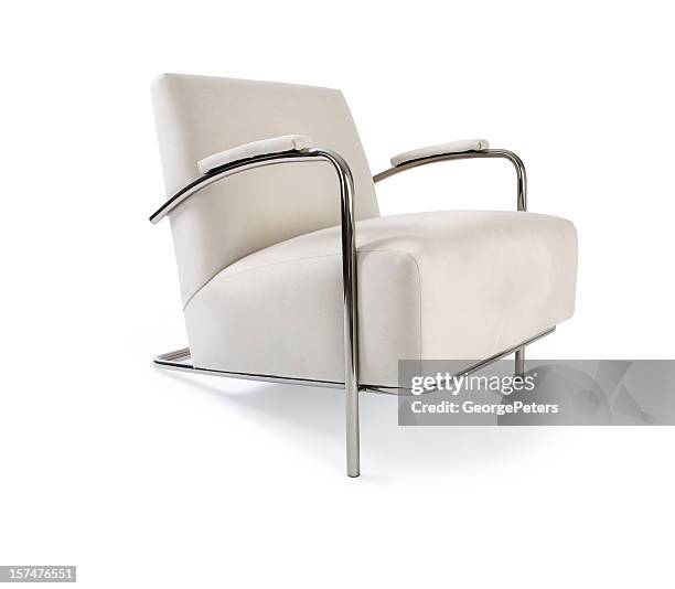 modern chair isolated on white - armchair isolated stock pictures, royalty-free photos & images