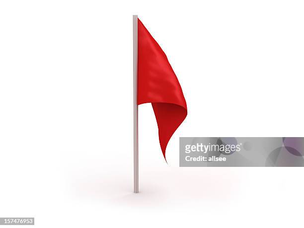 vector image of a red flag isolated in a white background - golfvlag stockfoto's en -beelden