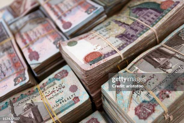 egyptian pounds - eygpt stockfoto's en -beelden