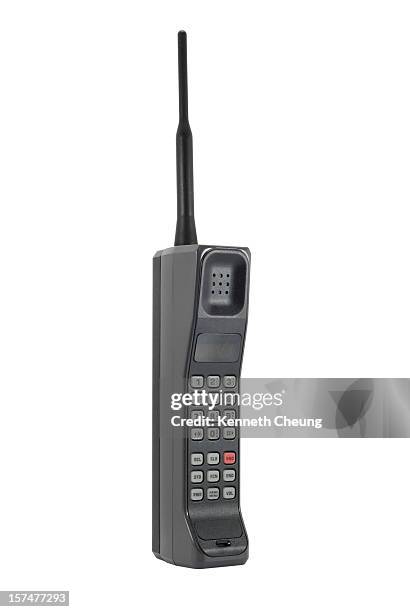 classic mobile phone - isolated with clipping path - 90s stock pictures, royalty-free photos & images