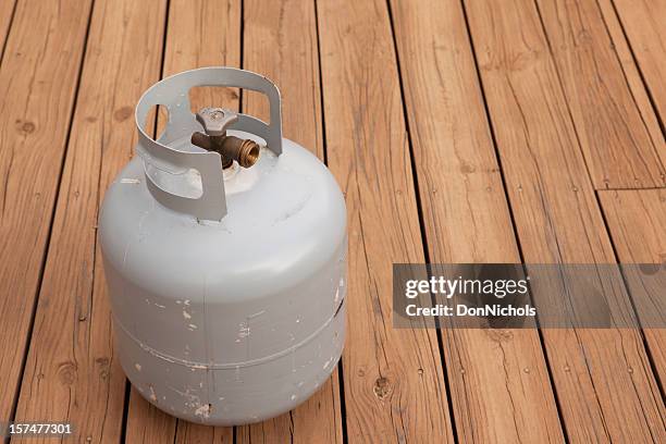 lp tank on deck - cylinder stock pictures, royalty-free photos & images