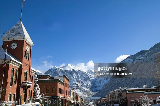 winter telluride colorado - small town community stock pictures, royalty-free photos & images