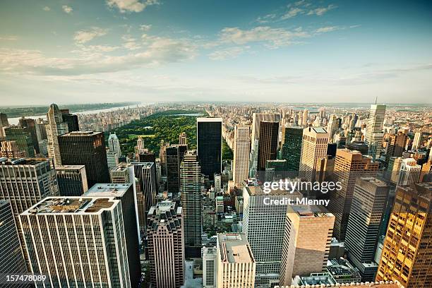 new york city skyline central park - central park view stockfoto's en -beelden