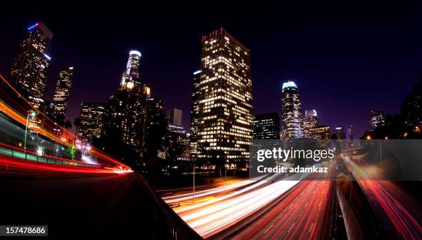 la at twilight - hollywood at night stock pictures, royalty-free photos & images