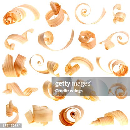 Collection of wood shavings Collection of wood shavings