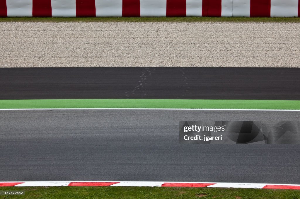 Looking from the pits out to the racetrack