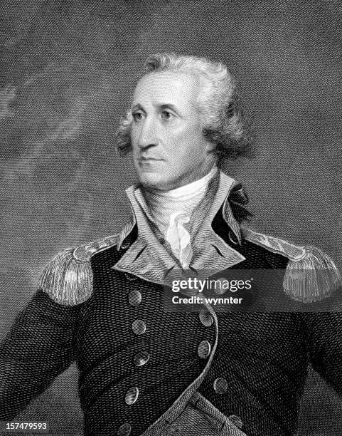 portrait of president george washington - american revolution 幅插畫檔、美工圖案、卡通及圖標