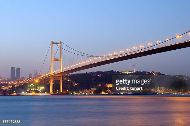 bosphorus bridge, istanbul, turkey - istanbul stock pictures, royalty-free photos & images
