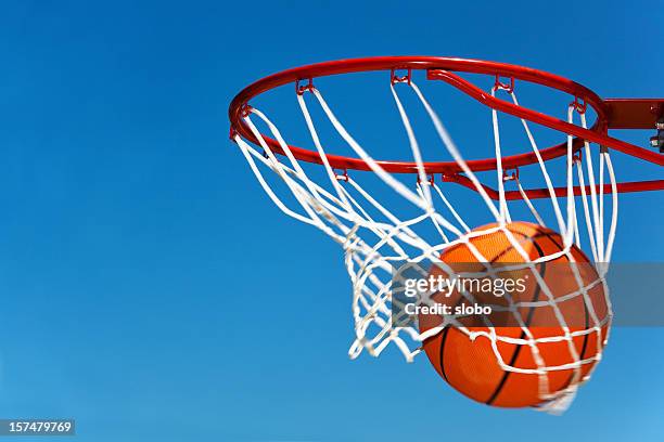 nothing but the net - basketball shot stock pictures, royalty-free photos & images