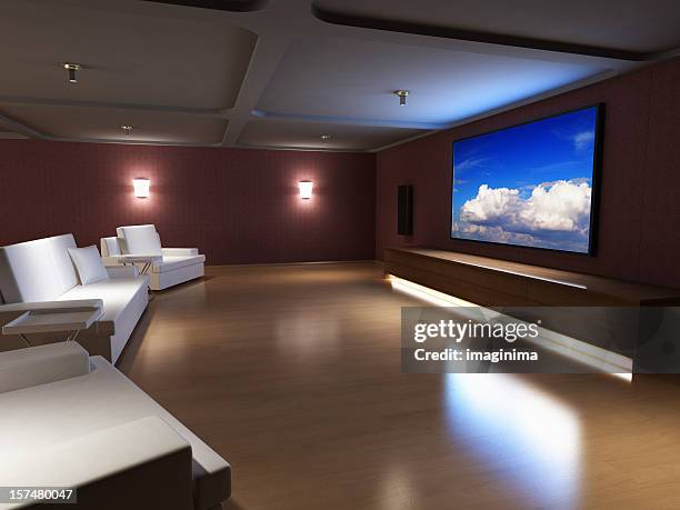 luxo home theater - entertainment center - fotografias e filmes do acervo