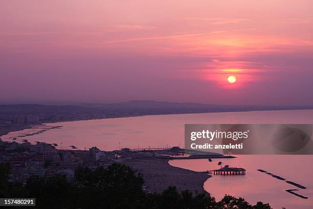 rimini coastline - riccione stock pictures, royalty-free photos & images