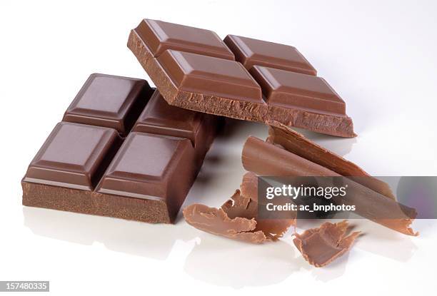 chocolate chunks - milk chocolate stock pictures, royalty-free photos & images