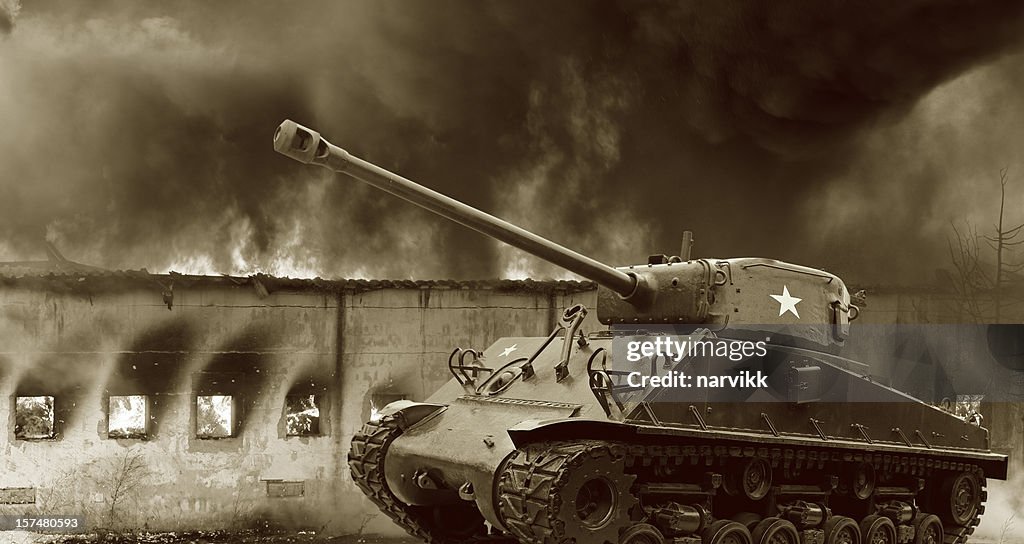 Legendary M4 Sherman Tank in Action