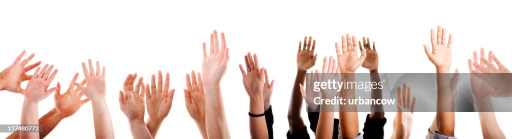 Lots of raised hands