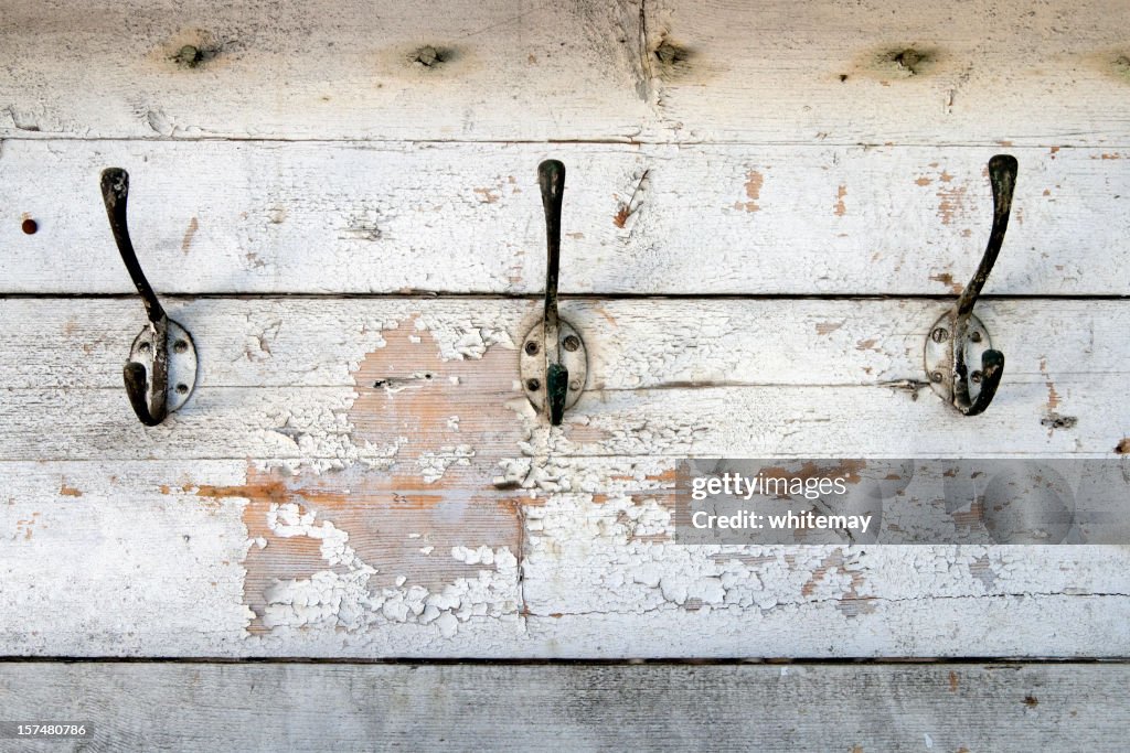 Row of old coat hooks