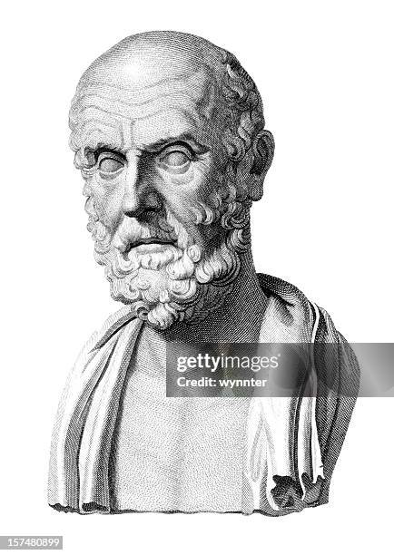 bust of hippocrates - classical greek 幅插畫檔、美工圖案、卡通及圖標