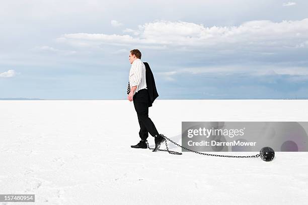 business troubles - ball and chain stock pictures, royalty-free photos & images