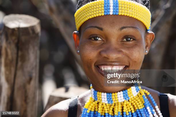 zulu woman portrait - zulu tribe stock pictures, royalty-free photos & images