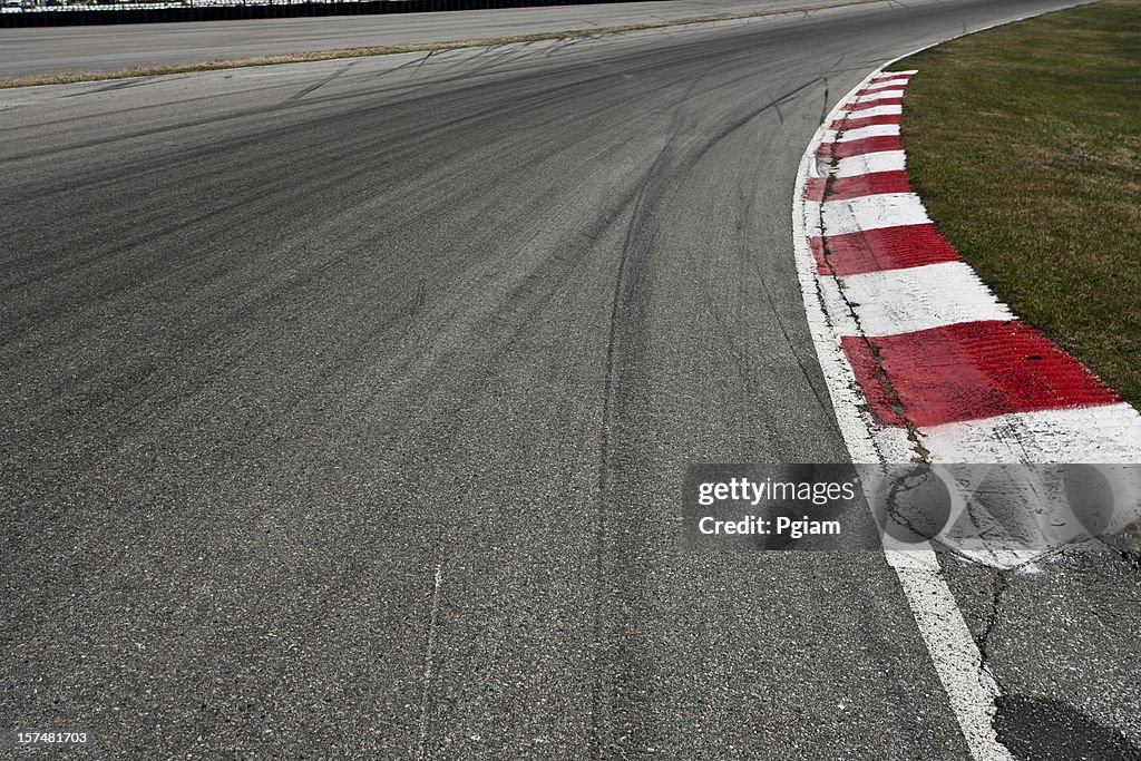 Corner on a car race track